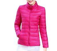 2024 Womens Winter Lightweight Puffer Jacket Casual Stand Collar Padded Down Jacket For Ladies Fashion Women's Lightweight Long-sleeved Water-resistant Packable Puffer Jacket Down Coats Outdoor Zip Up
