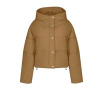 2024 Womens Winter Lightweight Puffer Jacket With Hood Warm Short Packable Quilted Jacket Drawstring Women Down Jacket Solid Colour Zip Up Ladies Quilted Hooded Coat Faux Fur Jackets Sale Cotton