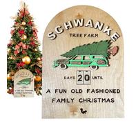 2024 Wooden Christmas Countdown Calendar, National Lampoon's Christmas, 2024 Wood Tabletop Decoration Reusable Countdown To Christmas Desktop Ornaments