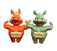 2024 Year of the Dragon Plush Toy - 25-inch Muscle-Style Dragon Stuffed Mascot, Zodiac Gift