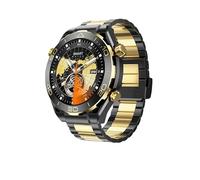 2024 Z91 Pro Max Round Business Smart Watch 1.46 inch Amoled Screen IP68 Waterproof 460mAh Battery NFC Compass Wireless Charging (Gold)