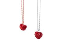 2025 100% 925 Sterling Silver Full Crystal Red Heart Pendant For Women Necklace Fine Jewelry With You Accessories Creative, size, Stainless Steel, No