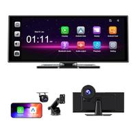 [2025 11" Ultra-Laminated 60FPS Pro-Touchscreen]-1920*720 HD Wireless Car Play Screen for Apple Carplay Android Auto-OTA Updates,HD Front Dashcam & Backup Camera-GPS Navigation,Voice Control,64G Card