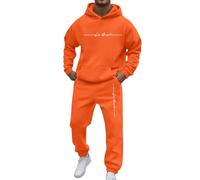 2025-2 Pieces Men's Jogging Set Long Sleeve Letter Print Hoodie Casual Loose Sweatshirt and Trousers Chic Comfortable Fit Autumn Streetwear for Sports