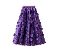 2025 2023 Women Autumn Polka Dot Skirt Black Elegant High Waist Cocktail Party Wedding Flared Midi Skirts A-Line Women Sequins, purple, One Size