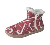 2025 2024 Autumn/Winter Christmas Printed European and America Large Size Warm Short Boots with Velvet Rain Boots Women High (RD2, 4)