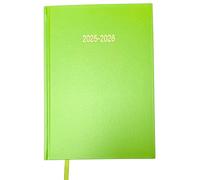 2025-2026 A5 Academic Diary Premium Week To View Diary Hardback Cover & Ribbon Marker, Mid Year Planner, Organizer for Student Teacher Hardback Case Bound (Lime Green)