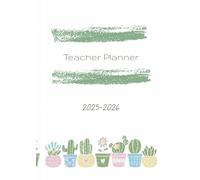 2025-2026 A5 Teacher Planner Greens: 8 periods per week, A5 size