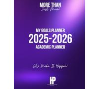 2025-2026 ACADEMIC MTJM Purple Goals Planner- 8" x 10" Week to View Dated Planner/Diary - Set, Track & Achieve Your Goals - Monthly Reflection To Keep ... Goals & Progress, Moon Phase, Notes Section