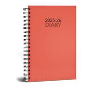 2025-2026 Academic Planner, A5 Size Weekly Pastel & Bright Diary Silver Foil Effect Hardcover Wirebound Diary Planner Organizer Diaries Mid Year Student teacher (Orange)