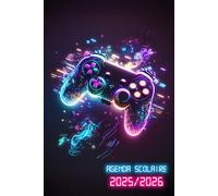 2025 2026 Agenda Scolaire Gaming Console: Planificateur Bi-journalier deux jours par page | Organisateur de Sept 2025 à Juil 2026 | Pour Garçons de ... | Thème Gaming & geek Manette de Jeux Néon