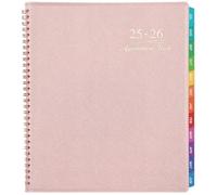 2025-2026 Appointment Book/Planner - Weekly Appointment Book 2025-2026, July 2025 - June 2026, 8.26"x 11.4", Daily/Hourly Planner with Tabs, 15 Minutes, Wirebound - Pink