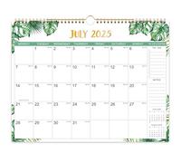 2025-2026 Calendar - Calendar 2025-2026 UK from Jul. 2025 - Dec. 2026, 37.6 x 29 cm, Large Ruled Blocks Perfect for Planning and Organizing, Green Leaf
