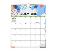 2025-2026 Calendar,Hangable Monthly Calendar | Jul 2025 - Dec 2026, Twin-Wire Binding, Large Ruled Blocks, Planner for Family Workplace Wall Workout School Gym Scheduling Planning
