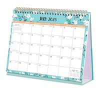 2025-2026 Desk Calendar - Desk Calendar 2025-2026 with Thick Paper, July 2025 - December 2026, 25.5 x 20.5 x 8 cm, Twin-Wire Binding, Green