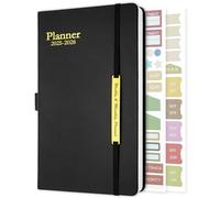 2025 2026 Diary A5 Week to View - 18 Monthly Academic Planner with Soft Leather Cover - Teacher Diary Day per Page - Work Planners Notebook with Pen Ring Appointment Book for Students and Business