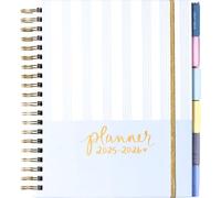 2025-2026 Eccolo Large Spiral Agenda Planner, Hardcover, Weekly & Monthly Views, 18 Tabbed Months, Inspiring Graphics and Quotes (Extra Large - 9" x 10.5")