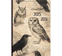 2025-2026 Gothic Poe Planner: Weekly + Monthly Datebook, Witchy Illustrations, Moon Phases, Holidays, Journal Paper
