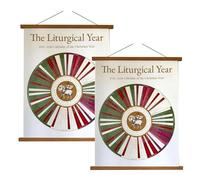2025-2026 Liturgical Year Wall Calendar, Circular Christian Year Wall Calendar with Feast Days, with Lamb of God Imagery, Includes Christmas,Epiphany, Lent, Easter, Educational Faith Tool (2pcs)