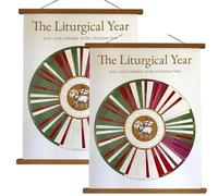 2025-2026 Liturgical Year Wall Calendars, Large Yearly Liturgical Calendar with Feast Days, Lamb of God Imagery Advent, Includes Christmas, Lent, Easter, Educational Faith Tool (2PCS)