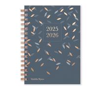 2025-2026 Mid Year Diary A5 Week to View - Academic Year Weekly Planner with Rose Gold Wiro Binding and Hardback Cover - July to July Format - Grey