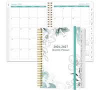 2025-2026 Monthly Planner - July 2025 - December 2026, Two Pages Per Month, 18 Monthly Calendar/Planner with Tabs, Strong Twin-Wire Binding, Inner Pocket, 6.4" x8.5", Black
