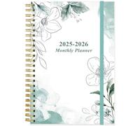 2025-2026 Monthly Planner - July 2025 - December 2026, Two Pages Per Month, 18 Monthly Calendar/Planner with Tabs, Strong Twin-Wire Binding, Inner Pocket, 6.4" x8.5", Black