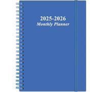 2025-2026 Monthly Planner - January 2025 - June 2026, Two Pages Per Month, 18 Monthly Calendar/Planner with Tabs, Inner Pocket, 6.4" x 8.5", Blue