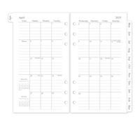 2025-2026 Monthly Planner Refill, A6 Planner Inserts for 6 Ring, 3.8"x6.8", July 2025 - June 2026, 12 Monthly Calendars with Laminated Tabs, 6-Hole Punched