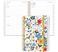 2025-2026 Planner - Academic Planner 2025-2026 from July 2025 - June 2026, Weekly & Monthly Planner Spiral Bound with 12 Monthly Tabs, Inner Pocket, 6.4" x 8.5", Flower-B