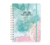 2025-2026 Planner-Jul. 2025-Jun. 2026,Weekly & Monthly Academic Planner,Double Coil Binding Hardcover Organizer-with Elastic Band,Monthly Tabs,Inner Pocket,for Student Teacher Classroom