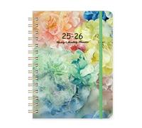 2025-2026 Planner-Jul. 2025-Jun. 2026,Weekly & Monthly Academic Planner,Double Coil Binding Hardcover Organizer-with Elastic Band,Monthly Tabs,Inner Pocket,for Student Teacher Classroom
