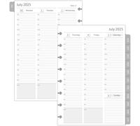 2025-2026 Planner Refills for 8-Discbound Notebooks, Weekly and Monthly Appointment Book Inserts with Month Tabs, 8-Disc Punches, Junior Size