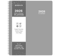 2025-2026 Planner - Weekly and Monthly Academic Planner 2025-2026, 9” × 11”, from JUL. 2025 to JUN. 2026, Inner Pocket, Premium Paper, Twin-wire Binding, Make Life Productive - Gray