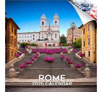2025 2026 Rome Monthsly Wall Calendar, 16 Months 12" x 24" Wall Planner, Thick No-Bleed Paper, Large Grid, Giftable Travel Calendar for Teachers, Home, Office, Made in USA