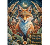 2025-2026 Two Year Planner: Fox Animal themed Cover Bird 2 Page Spreads With Monthly Calendar Grids 24 Months Organizer