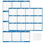 2025-2026 Wall Calendar 24" x 36" Dry Erase Calendar for Wall from July 2025 to June 2026 12 Month Annual Large Yearly Wall Planner for Office School(Blue)