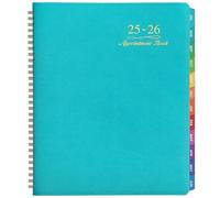 2025-2026 Weekly Appointment Book - Appointment Book 2025-2026 with Soft Cover, Jul 2025 - Jun 2026, 8.26"x 11.4", Daily/Hourly Planner with Tabs, 15 Minutes, Wirebound - Green