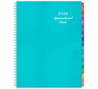 2025-2026 Weekly Appointment Book & Planner - Daily Hourly Planner 2025-2026, 9" x 11", July 2025 - June 2026, 30-Minute Interval, Lay - Flat, Spiral Binding, Thick Paper - Teal Green