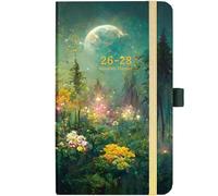 2025-2027 Pocket Planner/Calendar - Hardcover, Dreaming Moonlight Monthly Planner, Jan. 2025 - Dec. 2027, 3.8" x 6.4", 3 Year Monthly Planner - Green
