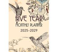 2025 -2029 five year monthly planner: 5 year calendar Schedule Agenda and Organizer with federal holidays and moon phases Vintage cover design