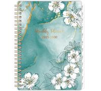 2025-2030 Monthly Planner - 5 Year Planner/Calendar 2025-2030 Spiral Bound, Jul. 2025 - Dec. 2030, 6.3" x 8.4", Twin-Wire Binding + Tabs - Green