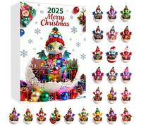 2025 24 Adorable Egg Baby Hatching Calendar 24 Cute 2D Cartoon Children's Ornament Calendar Baby Ornament Ca (White, 26x18cm)