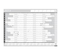 2025/26 Mid Year Academic Yearly Annual Office Home Wall Planner Calendar Chart Poster Unmounted Unlaminated GREY A2+ 43cm x 62cm (FOLDED)