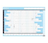 2025/26 Mid Year Academic Yearly Annual Office Home Wall Planner Calendar Chart Poster Unmounted Unlaminated SKY BLUE A2+ 43cm x 62cm (ROLLED)