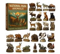 2025-2D Countdown National Team Acrylic Animal Pendants, 24 Pieces, Christmas Countdown Ornaments for Holiday Parties Offices Home Room Car Go