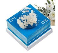 2025 3D Desk Calendar - Artist Paper Sculptures Memo Pad, Creative Tear Planning Calendar, Sticky Note Block with Carved Earth Design, Functional Art Decor for Office, Study, Home