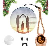 2025 3D Memory Orb: Personalized Ultrasound LED Crystal Sphere Upload Photos & Videos | Unique Anniversary, Birthday & Christmas Gifts (White)