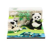 2025 3D Paper Carving Panda Calendar Desktop Calendar Notepad Table Decoration Teardrop Decoration Notepad Calendar