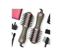2025 4-in-1 Dual Voltage Travel Hair Dryer Brush - Mini Hot Air Straightener & Curler with Titanium Barrel(Gold)